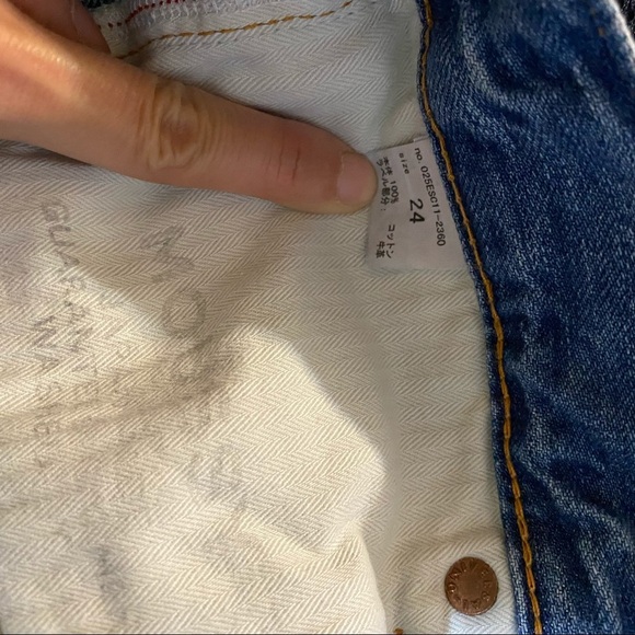 MOUSSY Button Fly Mid Rise Tapered Jeans Size 24 - Picture 3 of 10